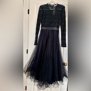 Baltic Born Black Long-Sleeve Tulle Party Dress
